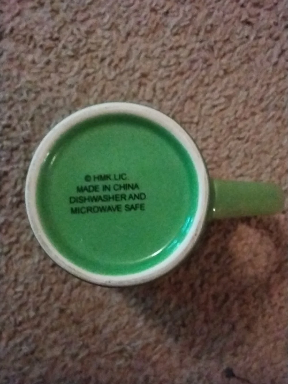 HMK Green Holiday Ceramic Mug with Festive Design